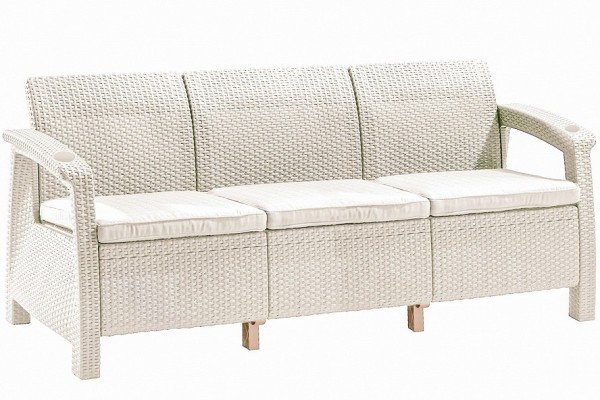 Трёхместный диван  Yalta Sofa 3 Seat белый купить в Комсомольск-на-Амуре