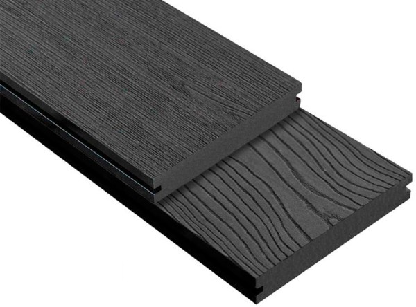 Террасная доска ДПК Outdoor 3D полнотелая STORM/OCEAN BLACK черная купить в Комсомольск-на-Амуре