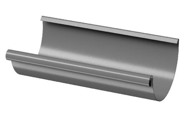 Желоб полукруглый D125 3 м Döcke STAL PREMIUM Графит, (RAL 7024) купить в Комсомольск-на-Амуре