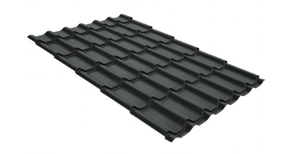 Металлочерепица классик GL 0,5 GreenCoat Pural Matt RR 23 темно-серый (RAL 7024 мокрый асфальт) купить в Комсомольск-на-Амуре