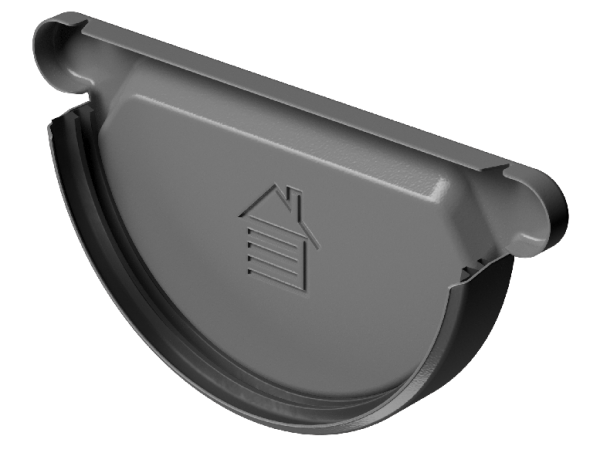 Заглушка желоба D125 Döcke STAL PREMIUM Графит, (RAL 7024) купить в Комсомольск-на-Амуре