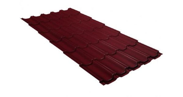 Металлочерепица квинта плюс GL 0,5 Satin RAL 3005 красное вино купить в Комсомольск-на-Амуре