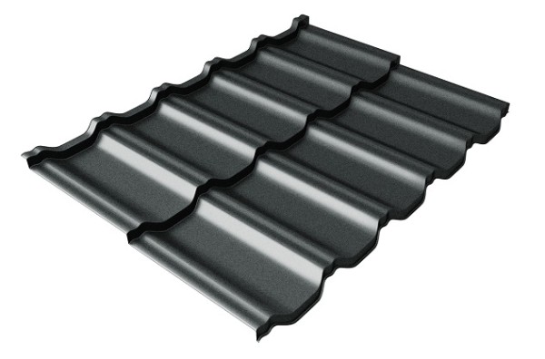 Металлочерепица модульная Квинта Uno Grand Line c 3D резом 0,5 Satin RAL 7016 антрацитово-серый купить в Комсомольск-на-Амуре