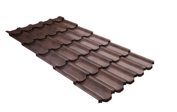 Металлочерепица квинта плюс с  3D резом 0,45 Safari Twincolor Brown купить в Комсомольск-на-Амуре