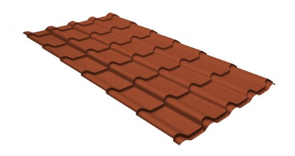 Металлочерепица камея GL 0,5 GreenCoat Pural RR 750 кирпично-красный (RAL 8004 терракота) купить в Комсомольск-на-Амуре