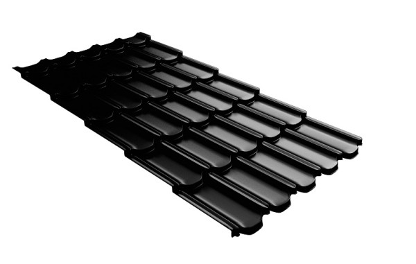 Металлочерепица квинта плюс с 3D резом 0,5 GreenСoat Pural Matt RR 33 черный (RAL 9005 черный) купить в Комсомольск-на-Амуре