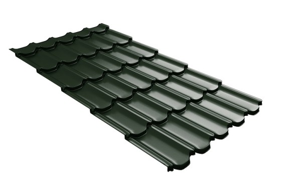 Металлочерепица квинта плюс с 3D резом 0,5 GreenСoat Pural RR 11 темно-зеленый (RAL 6020 хромовая зелень) купить в Комсомольск-на-Амуре