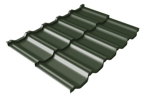 Металлочерепица модульная Квинта Uno Grand Line c 3D резом 0,5 GreenСoat Pural Matt RR 11 темно-зеленый (RAL 6020 хромовая зелень) купить в Комсомольск-на-Амуре