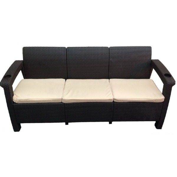 Трёхместный диван  Yalta Sofa 3 Seat венге купить в Комсомольск-на-Амуре