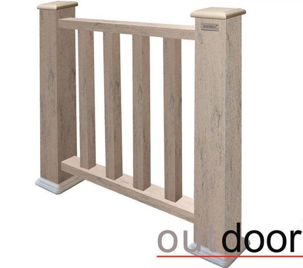 Ограждение из ДПК Outdoor Классик 3D STORM серый микс купить в Комсомольск-на-Амуре
