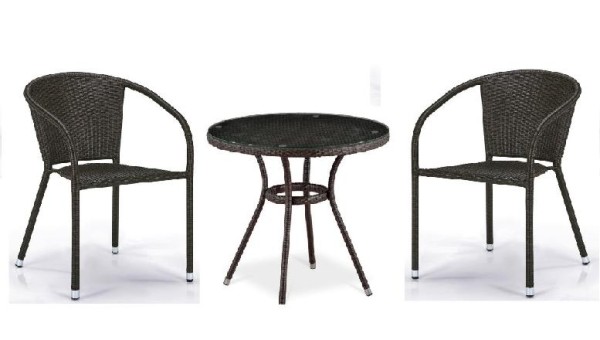 Комплект плетеной мебели AFINA из иск. ротанга Асоль-7 T282ANT/Y137C-W53 Brown 2Pcs купить в Комсомольск-на-Амуре