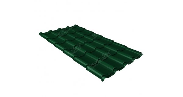 Металлочерепица камея 0,5 Satin RAL 6005 зеленый мох купить в Комсомольск-на-Амуре