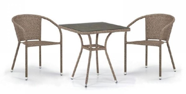Комплект плетеной мебели AFINA из иск. ротанга T282BNT/Y137C-W56 Light Brown 2Pcs купить в Комсомольск-на-Амуре