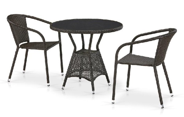 Комплект плетеной мебели AFINA из иск. ротанга T707ANS/Y137C-W53 Brown 2Pcs купить в Комсомольск-на-Амуре