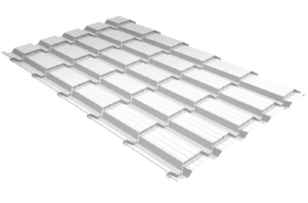 Металлочерепица GL квадро профи 0,5 Satin RAL 9003 сигнальный белый купить в Комсомольск-на-Амуре