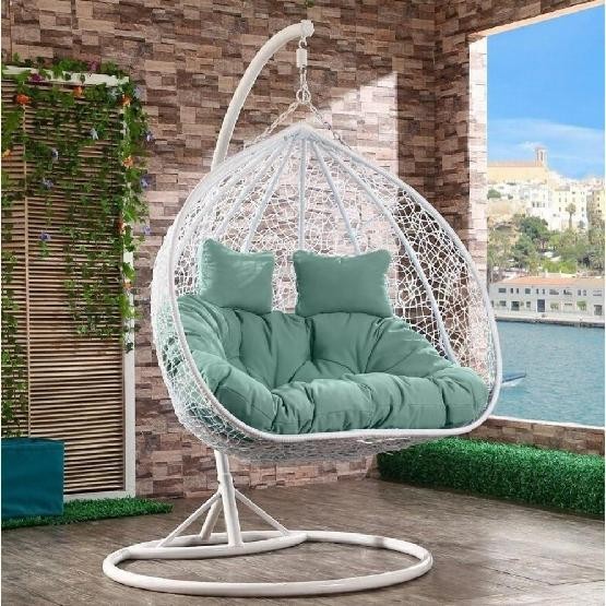 Кресло Подвесное из искусственного ротанга AFM-109A White/Green купить в Комсомольск-на-Амуре