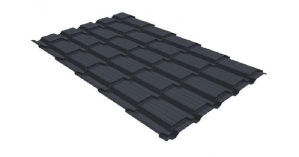 Металлочерепица GL квадро профи 0,5 GreenCoat Pural RR 23 темно-серый (RAL 7024) мокрый асфальт купить в Комсомольск-на-Амуре