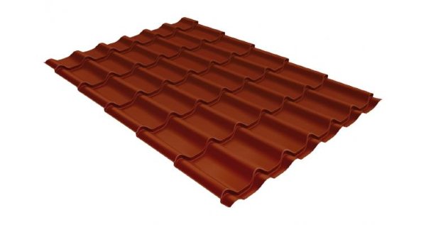 Металлочерепица классик 0,5 Satin RAL 8004 терракота купить в Комсомольск-на-Амуре