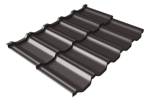 Металлочерепица модульная Квинта Uno Grand Line c 3D резом 0,5 GreenСoat Pural Matt RR 32 темно-коричневый (RAL 8019 серо-коричневый) купить в Комсомольск-на-Амуре