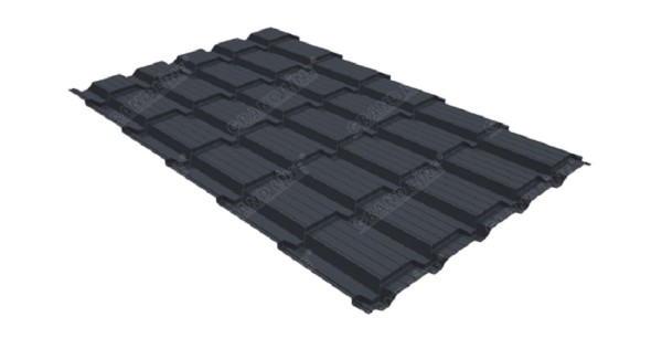 Металлочерепица GL квадро профи 0,5 Satin RAL 7024 мокрый асфальт купить в Комсомольск-на-Амуре