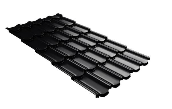 Металлочерепица квинта плюс с 3D резом 0,5 Satin RAL 9005 черный купить в Комсомольск-на-Амуре